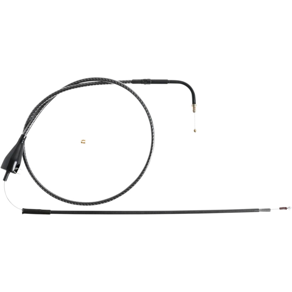 KARBONFIBR Braided Throttle/Idle Cable — 79 cm (31-1/8"), 90° elbow, Silver