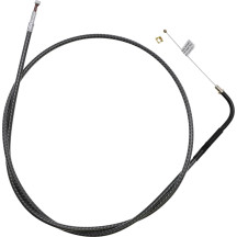 KARBONFIBR Braided Throttle/Idle Cable — 126 cm (49-5/8"), 12.1 cm (4-3/4") travel, 90° elbow, Silver