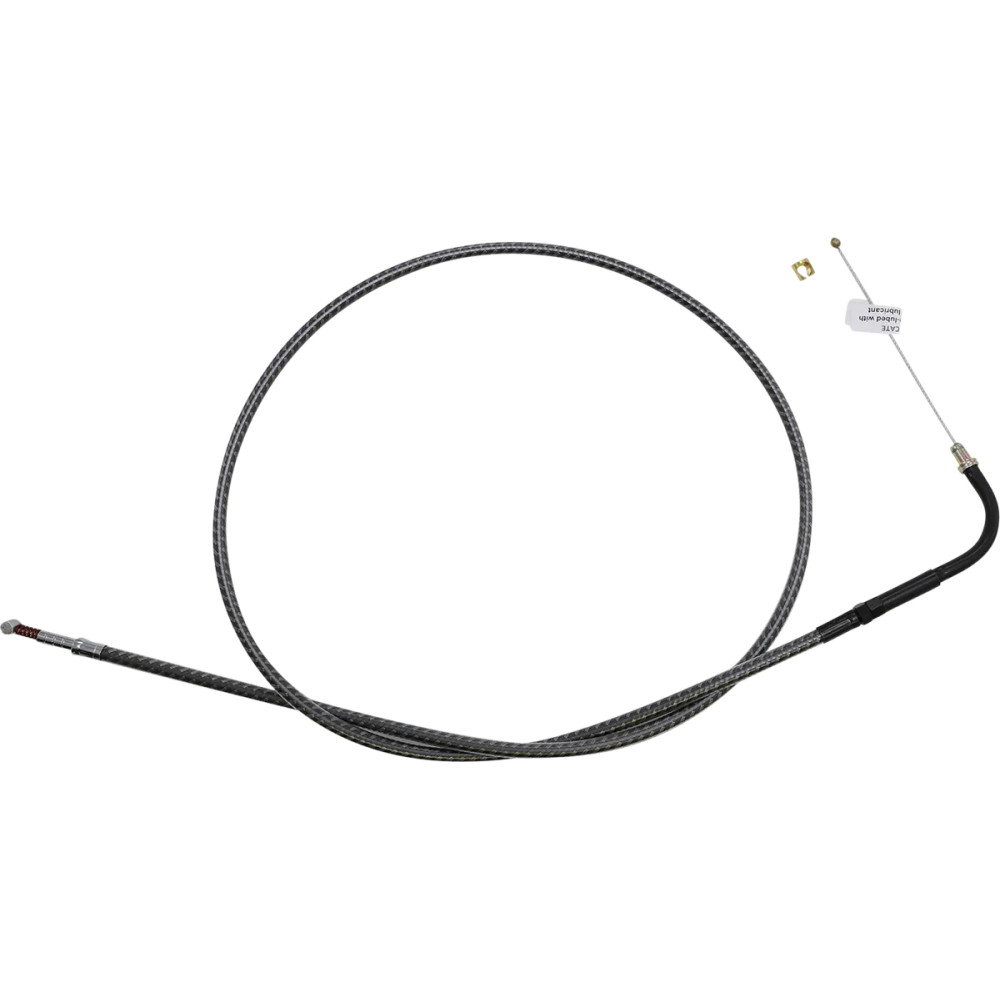 KARBONFIBR Braided Throttle/Idle Cable — 103 cm (40-1/2) housing, 90° elbow, Silver