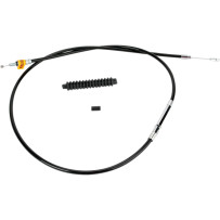 High-Efficiency Black Vinyl Clutch Cable — +15.2 cm, 165 cm housing, 65 mm travel
