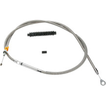 High-Efficiency Stainless Steel Clutch Cable for Harley-Davidson — Standard, 70 mm travel, 162 cm overall, Silver