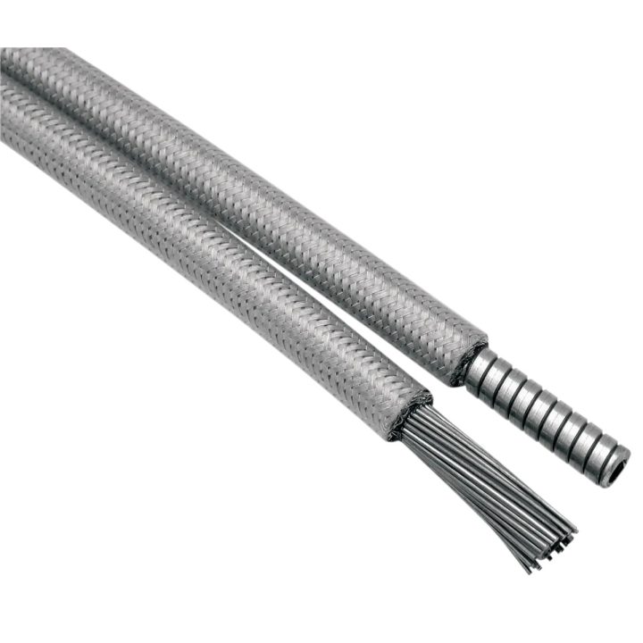 Cable de embrague trenzado Armor Coat de acero inoxidable — 190 cm (74-3/4"), recorrido 70 mm