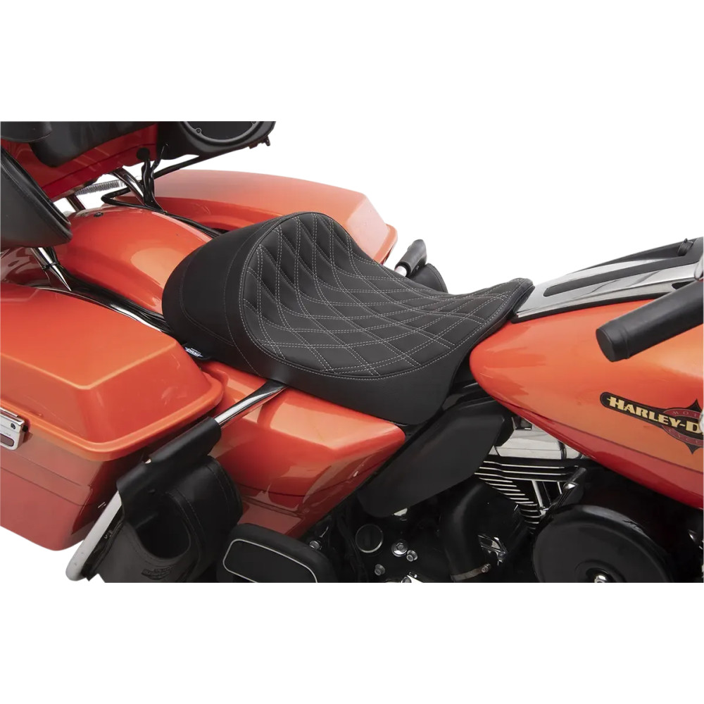 EZ-ON Mount Forward Low Solo Seat — 23" overall, 14" driver length, 13" width, 5-1/2" thick, Black