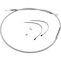 High-Efficiency Braided Sterling Chromite II® Clutch Cable — 71-1/4 in housing, 2-9/16 in travel, 23-1/2 in adjuster, Chrome