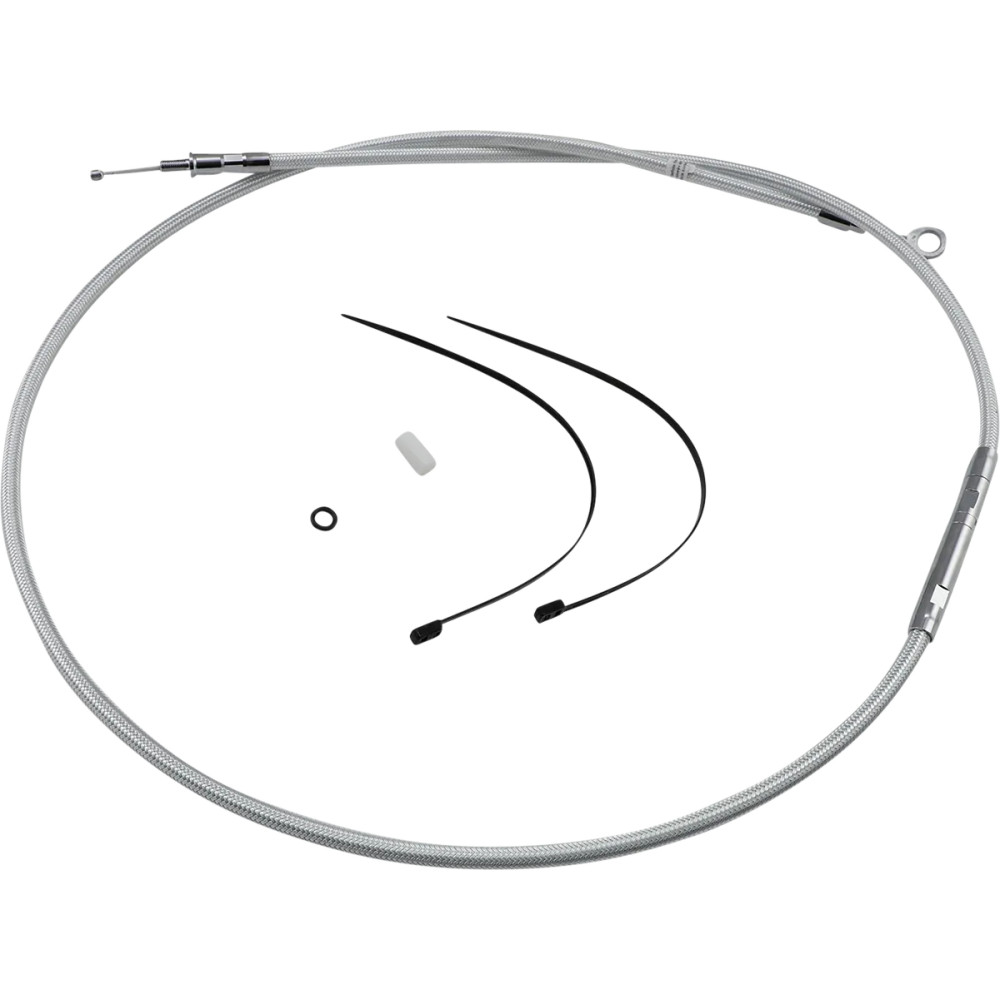 High-Efficiency Braided Sterling Chromite II® Clutch Cable — 195 cm housing, 71 mm travel, Chrome