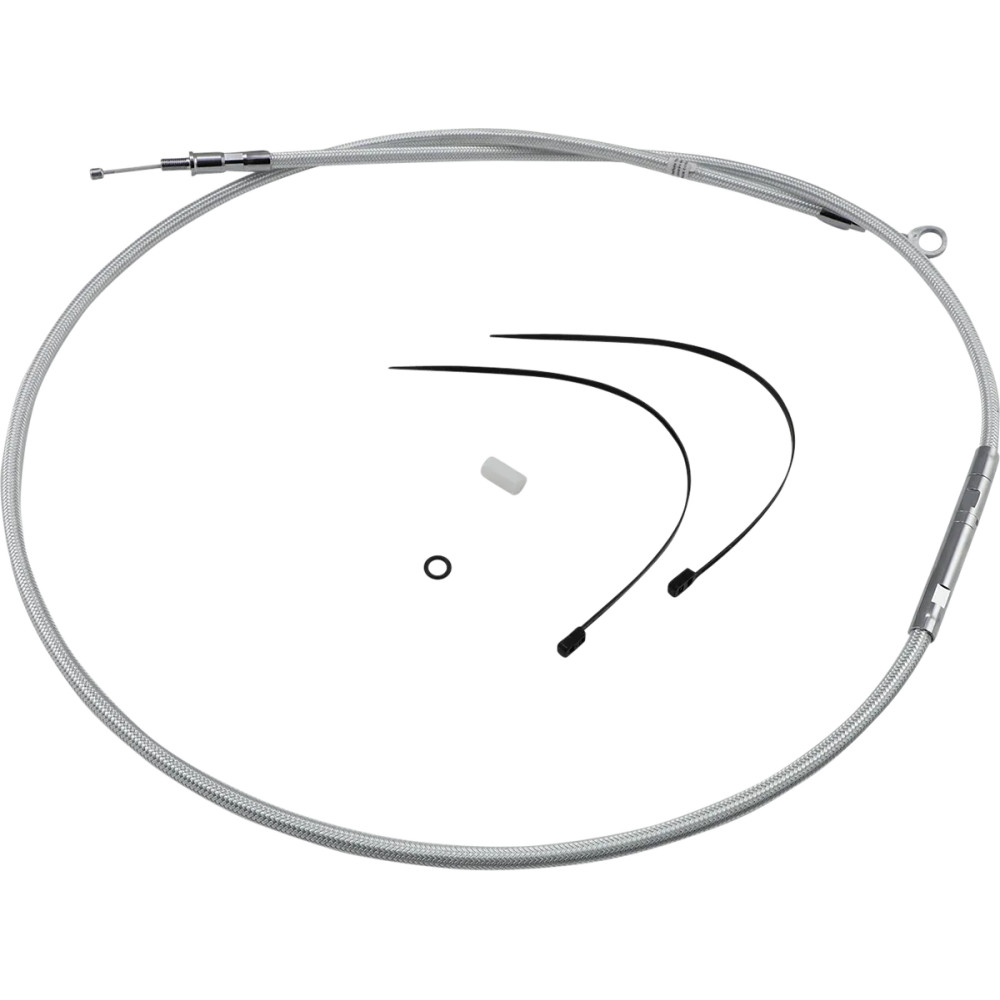 High-Efficiency Braided Sterling Chromite II® Clutch Cable — 72-11/16" housing, 71 mm travel, Chrome