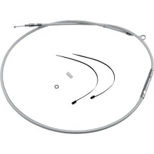 High-Efficiency Braided Sterling Chromite II® Clutch Cable — Housing length 70-11/16", Travel 71 mm (2-13/16"), Chrome