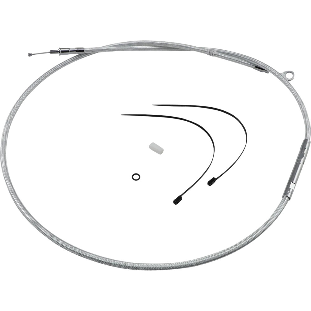 High-Efficiency Braided Sterling Chromite II® Clutch Cable — 169.5 cm length, 71 mm travel, Chrome