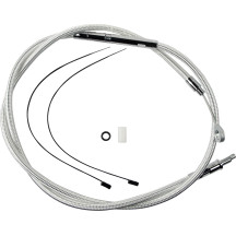 High-Efficiency Braided Sterling Chromite II® Clutch Cable — 57-1/4" housing, 65 mm travel, 20-1/2" adjuster, Chrome