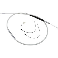 High-Efficiency Braided Sterling Chromite II® Clutch Cable — 165 cm housing, 89 mm travel, 64.5 cm adjuster, Chrome