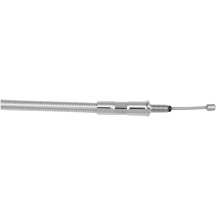 High-Efficiency Polished Stainless Clutch Cable — 159 cm housing, 71 mm travel, polished silver