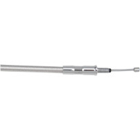 High-Efficiency Polished Stainless Clutch Cable — 159 cm housing, 71 mm travel, polished silver
