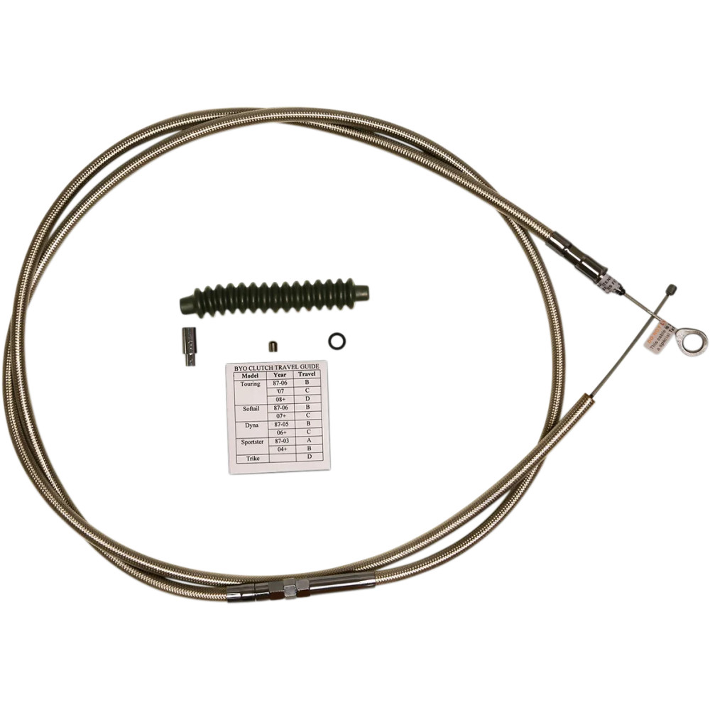 BYO™ Build Your Own™ Clutch Cable Kit — 203 cm (80") overall length, fits 1987+ 5- or 6-speed mechanical-clutch models
