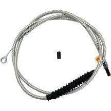 Cable de Embrague Trenzado de Acero Inoxidable — Compatible con Ape Hanger 38–43 cm (15–17"), Plateado Pulido