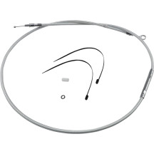 High-Efficiency Braided Sterling Chromite II® Clutch Cable — 140.5 cm housing, 52.5 cm adjuster, 71 mm travel, Chrome