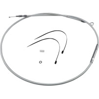 High-Efficiency Braided Sterling Chromite II® Clutch Cable — 140.5 cm housing, 52.5 cm adjuster, 71 mm travel, Chrome