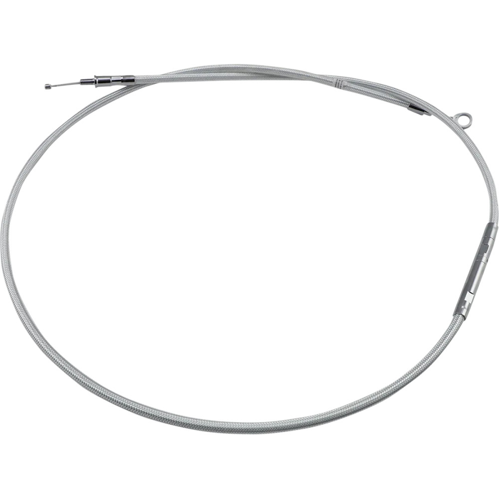 High-Efficiency Braided Sterling Chromite II® Clutch Cable — 61 in housing, 2-13/16 in travel, 20-3/4 in adjuster, Chrome