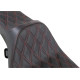 Asiento Predator III de alcance extendido — 78 cm (30-3/4") largo total, compatible con '97-'07 FLT/FLHT/FLR, Negro, Rojo