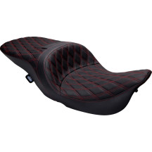 Freedom Touring Seat — 30-1/2" length, 15" driver width, 13" rear width, Black, Red