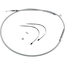 High-Efficiency Braided Sterling Chromite II® Clutch Cable — 176 cm housing, 59.5 cm adjuster, 65 mm travel, Chrome