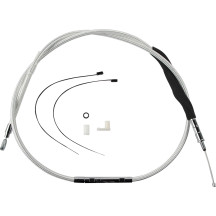 High-Efficiency Braided Sterling Chromite II® Clutch Cable — 164.5 cm housing, 80 cm adjuster, 79 mm travel, Chrome