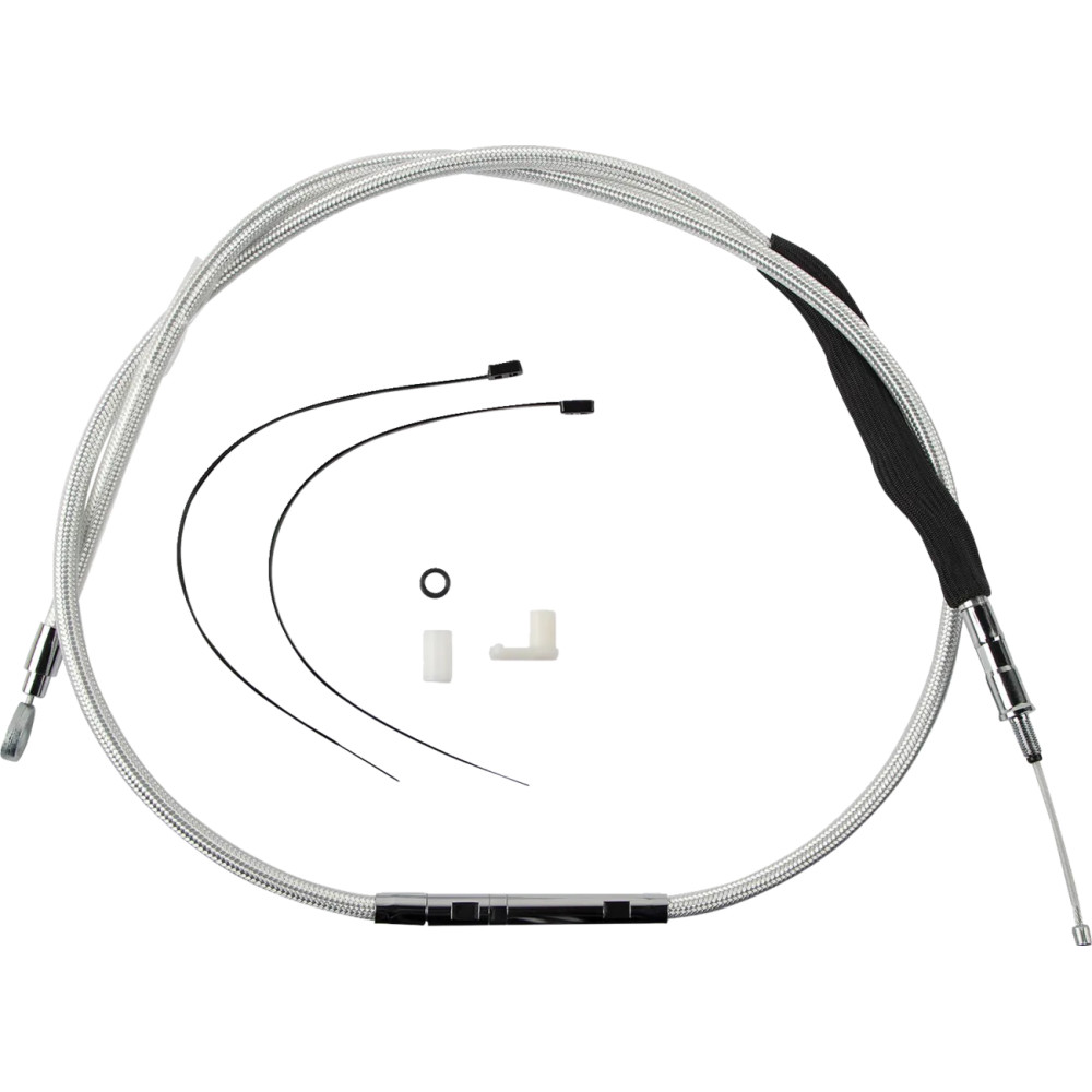 High-Efficiency Braided Sterling Chromite II® Clutch Cable — 164.5 cm housing, 80 cm adjuster, 79 mm travel, Chrome