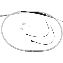 High-Efficiency Braided Sterling Chromite II® Clutch Cable — 74-11/16" housing, 79 mm travel, Chrome