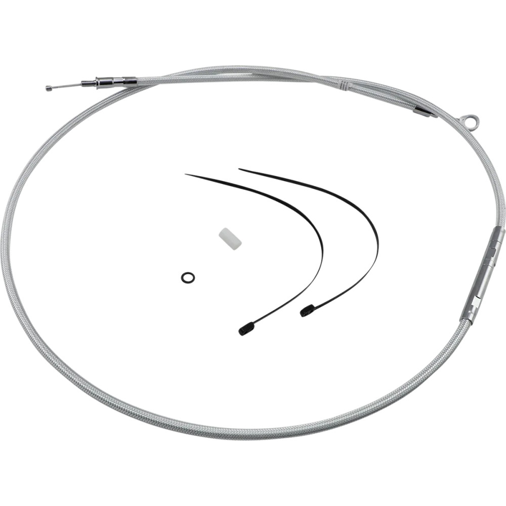 High-Efficiency Braided Sterling Chromite II® Clutch Cable — 202.4 cm housing, 71 mm travel, Chrome