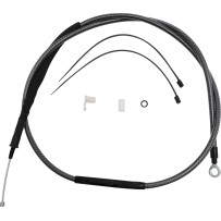 High-Efficiency Polished KARBONFIBR Clutch Cable — 164.5 cm (64-11/16") housing, 79 mm (3-1/8") travel, Silver polished