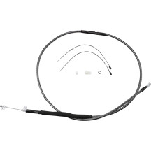 High-Efficiency Polished KARBONFIBR Clutch Cable — 174.5 cm housing, 79 mm travel, polished silver