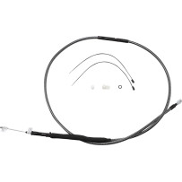 High-Efficiency Polished KARBONFIBR Clutch Cable — 174.5 cm housing, 79 mm travel, polished silver