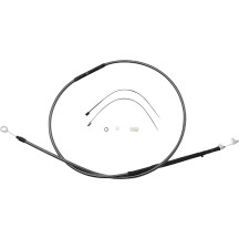 High-Efficiency Polished KARBONFIBR Clutch Cable — 72-11/16" housing, 79 mm (3-1/8") travel, silver polished