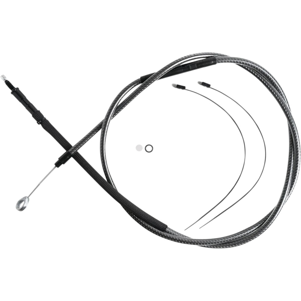 High-Efficiency Polished KARBONFIBR Clutch Cable — Housing length 189.5 cm (74-11/16") , travel 79 mm (3-1/8")