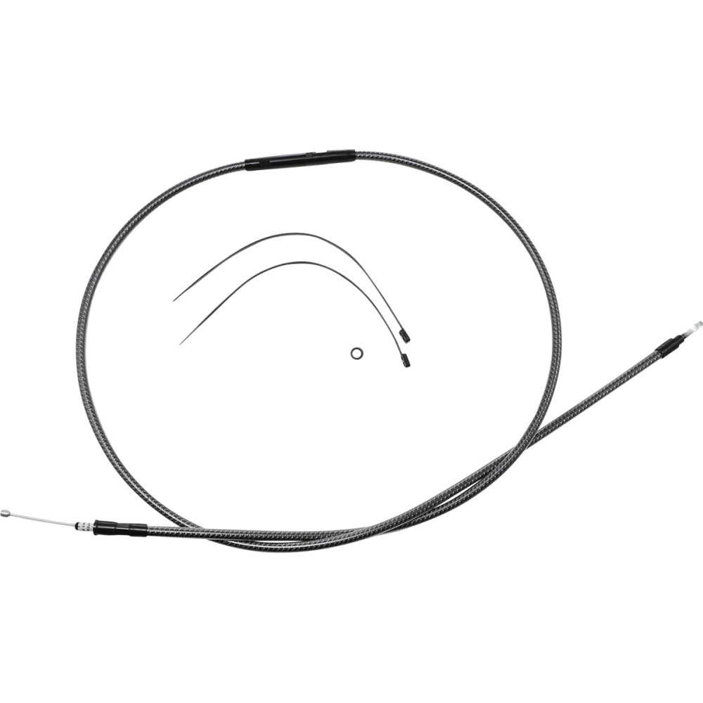 High-Efficiency Polished KARBONFIBR Clutch Cable — Housing 189.5 cm (74-11/16"), Travel 71 mm (2-13/16")