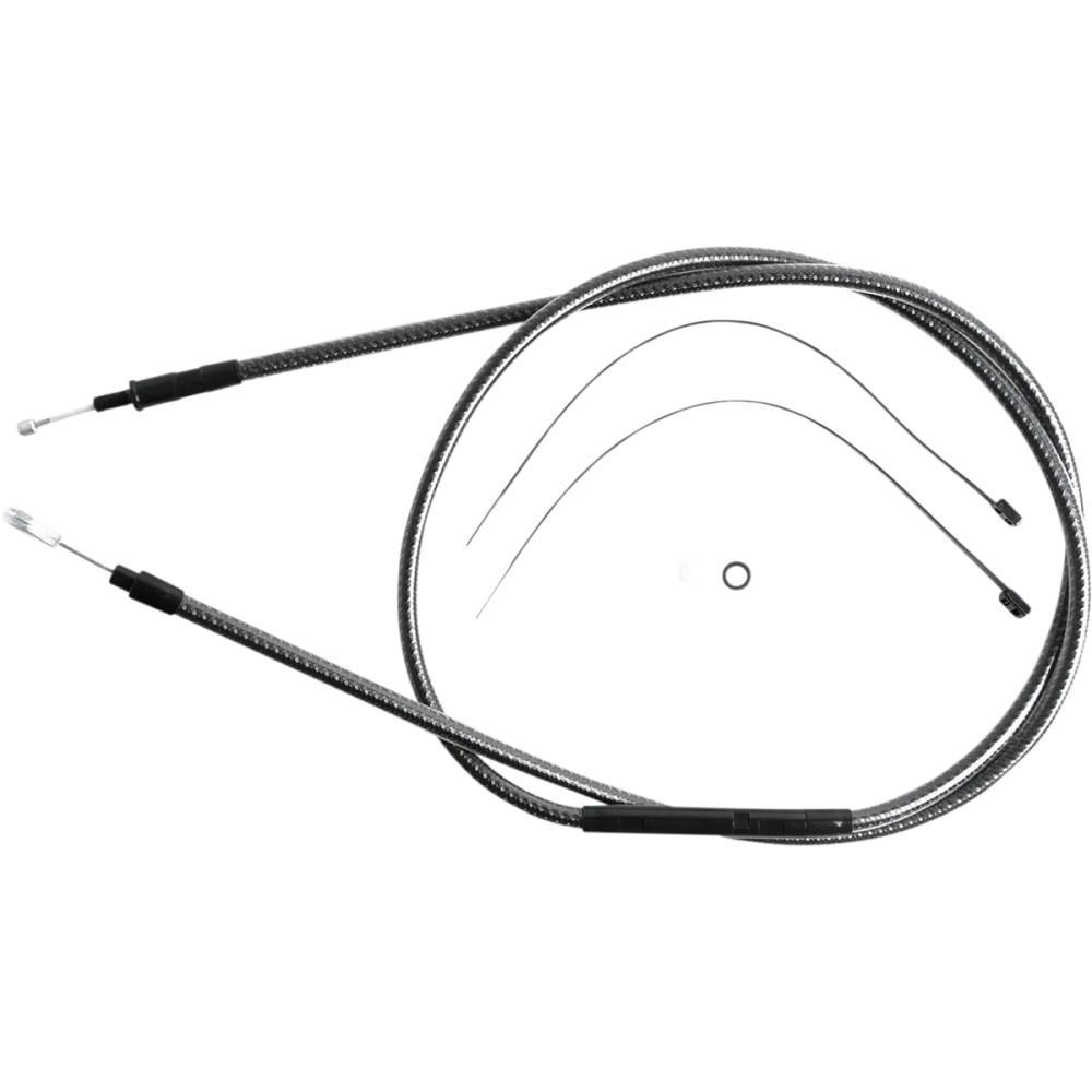 High-Efficiency Polished KARBONFIBR Clutch Cable — 174.5 cm housing, 71 mm travel