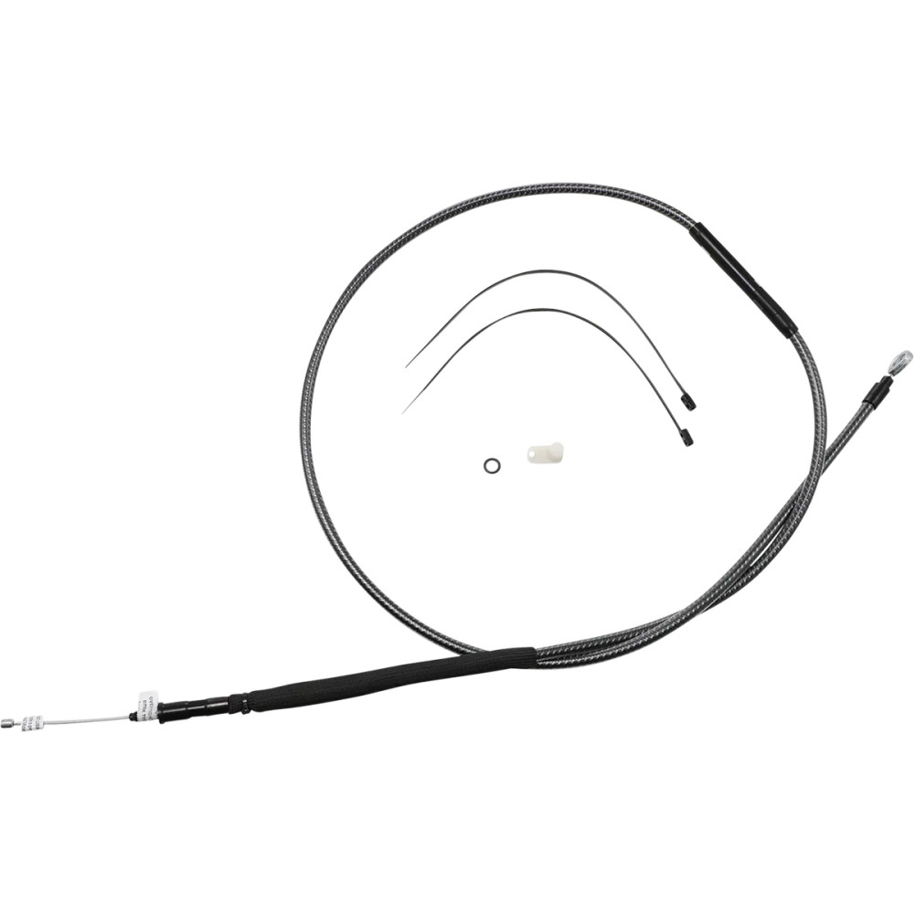 High-Efficiency Polished KARBONFIBR Clutch Cable — 174.5 cm housing, 64.5 cm adjuster, 89 mm travel