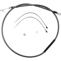 High-Efficiency Polished Karbonfibr Clutch Cable — 57-1/4" housing, 71 mm travel, polished silver