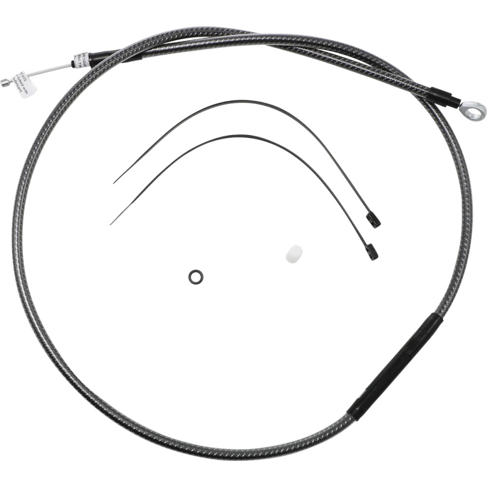 High-Efficiency Polished Karbonfibr Clutch Cable — 57-1/4" housing, 71 mm travel, polished silver