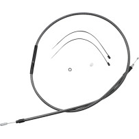High-Efficiency Polished KARBONFIBR Clutch Cable — 160 cm (63"), 71 mm (2-13/16" travel), 52.5 cm (20-3/4" adjuster), Silver Pol