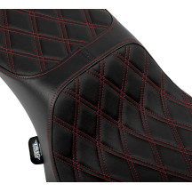Performance Predator 2-Up Seat with Extended Reach — 75 cm (29-1/2\") length, 30.5 cm (12\") driver width, Black/Red