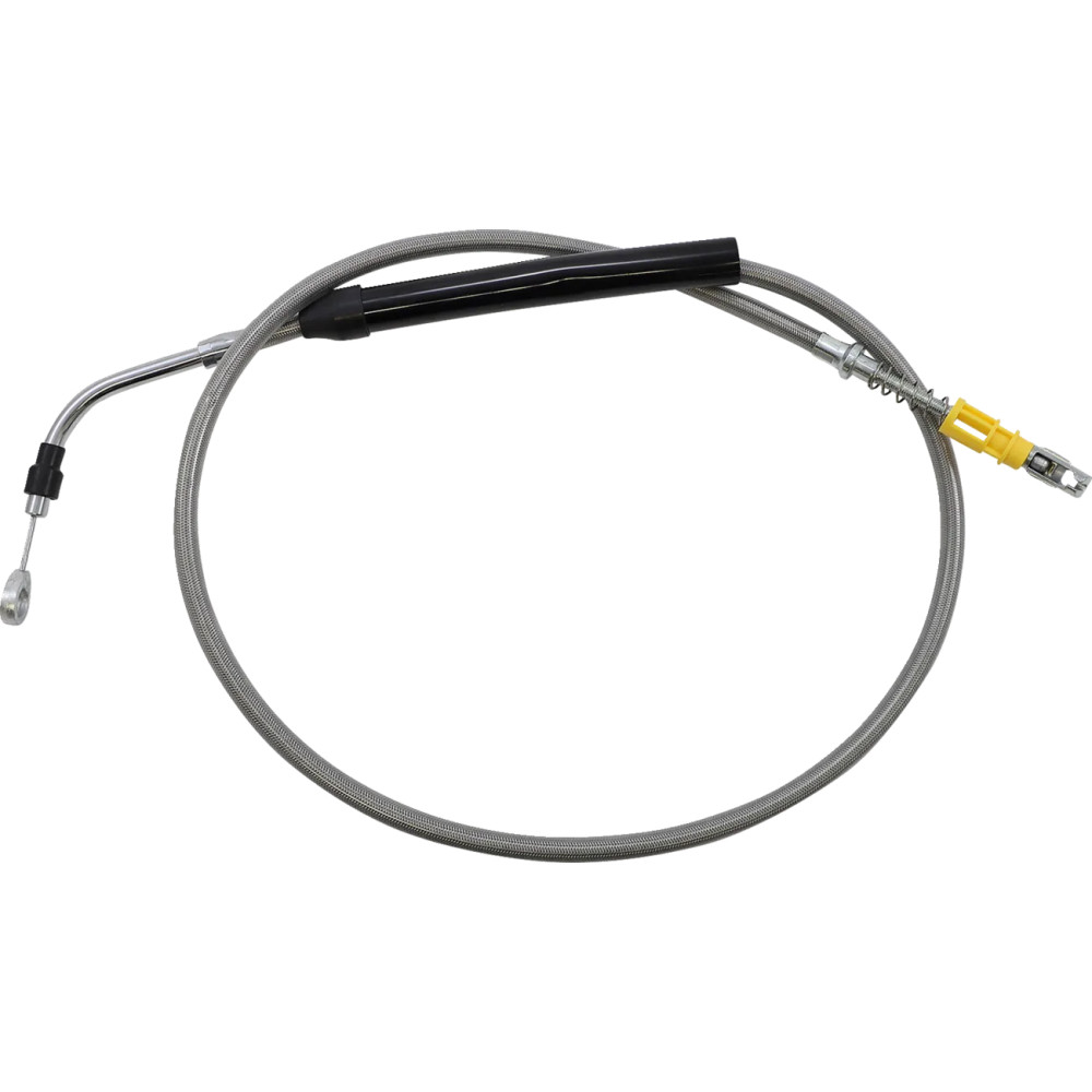 Cable de embrague trenzado de acero inoxidable — Compatible con Ape Hanger, 30.5–35.5 cm, pulido plateado