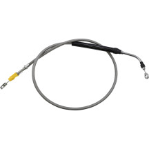 Cable de embrague trenzado de acero inoxidable — para Ape Hanger, 38–43 cm (15–17 in), plateado pulido