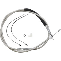 High-Efficiency Polished Stainless Clutch Cable — 172 cm (67-11/16") housing, 89 mm (3-1/2") travel, adjuster 64.5 cm (25-7/16")