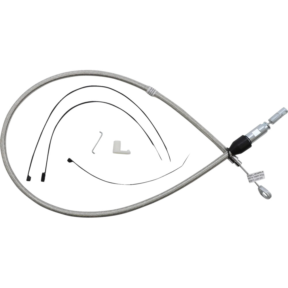 Polished Stainless Quick Connect Upper Clutch Cable — 91.5 cm (36"), 59 mm (2-5/16"), Silver