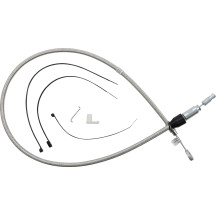 Polished Stainless Quick Connect Upper Clutch Cable — 38" overall, 59 mm travel