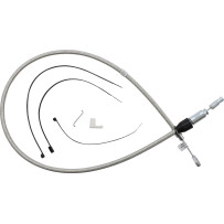 Polished Stainless Quick Connect Upper Clutch Cable — 38" overall, 59 mm travel