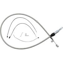 Polished Stainless Quick Connect Upper Clutch Cable — 40" length, 59 mm travel, Silver