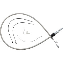 Polished Stainless Quick Connect Upper Clutch Cable — 42", 59 mm travel, Silver