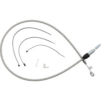 Polished Stainless Quick Connect Upper Clutch Cable — 112 cm (44"), 59 mm (2-5/16") travel, Polished Silver