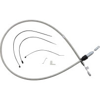 Polished Stainless Quick Connect Upper Clutch Cable — 45" (114.5 cm), 59 mm travel, polished silver